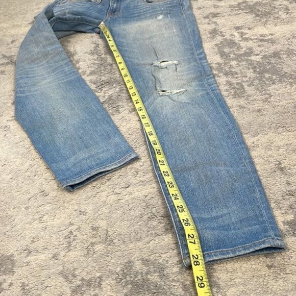 Hudson Krista Ankle Super Skinny Jeans Distressed Ripped Karma Blue Sz 28 - Picture 9 of 12